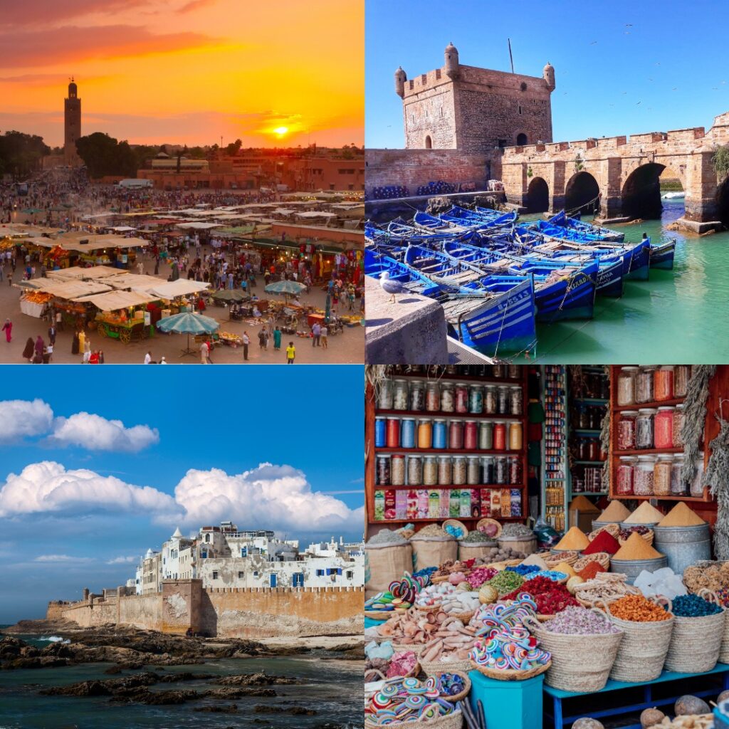 VON 17 AL 20 DE OCTUBRE

¿No has estado nunca en Marruecos? Eine Flucht aus 4 Tage sind ein guter Anfang, um sich für immer in dieses Land zu verlieben!
Marrakesch, voller Paläste, Moscheen, Märkte und Gärten, Es ist eine dieser Städte, die Sie nicht vergessen werden, und Essaouira ist die Perle des marokkanischen Atlantiks, eine kleine befestigte Stadt, die von den Wassern des Ozeans umspült wird